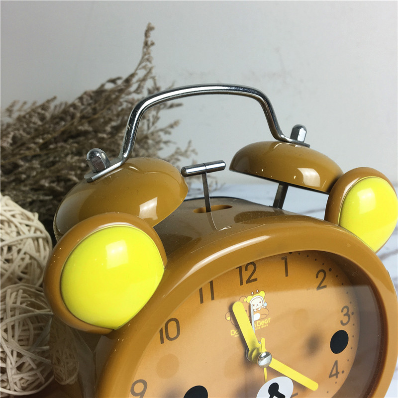 Bear cartoon creative square bell alarm (yellow)2