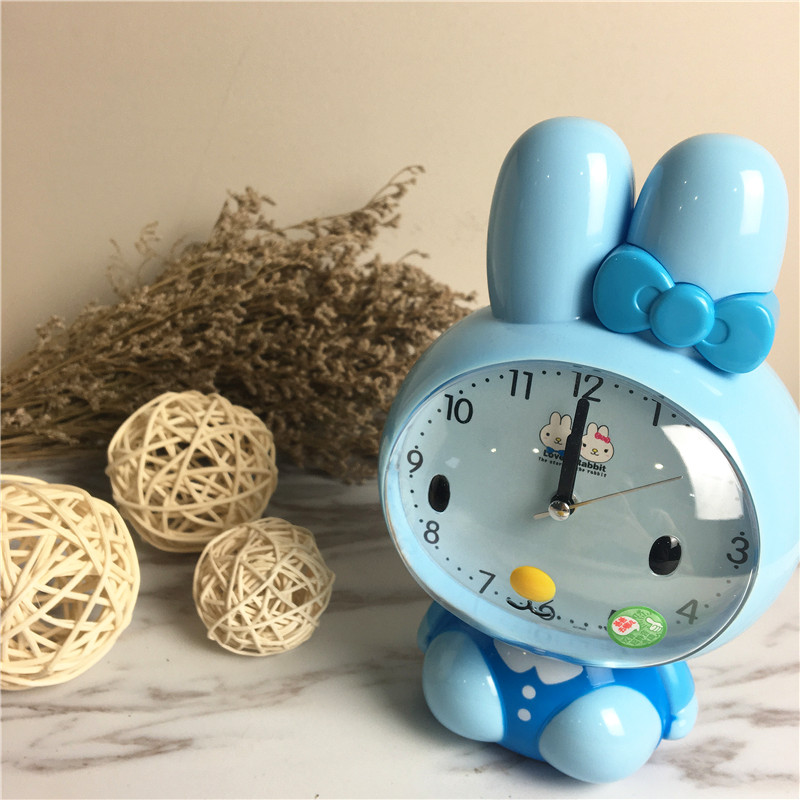 Cute cartoon rabbit voice alarm clock (blue)1