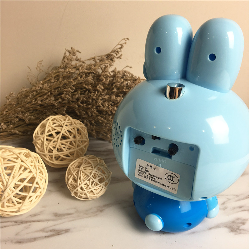 Cute cartoon rabbit voice alarm clock (blue)2