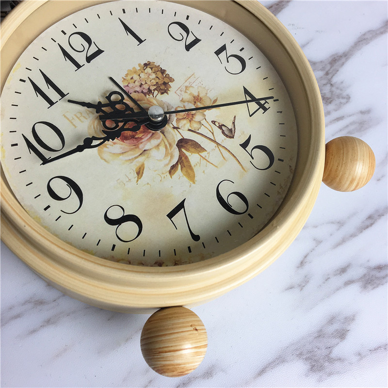 Wooden pattern creative idyllic alarm clock (flower bouquet)4