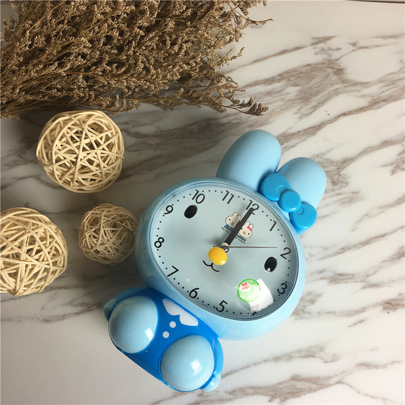 Cute cartoon rabbit voice alarm clock (blue)3
