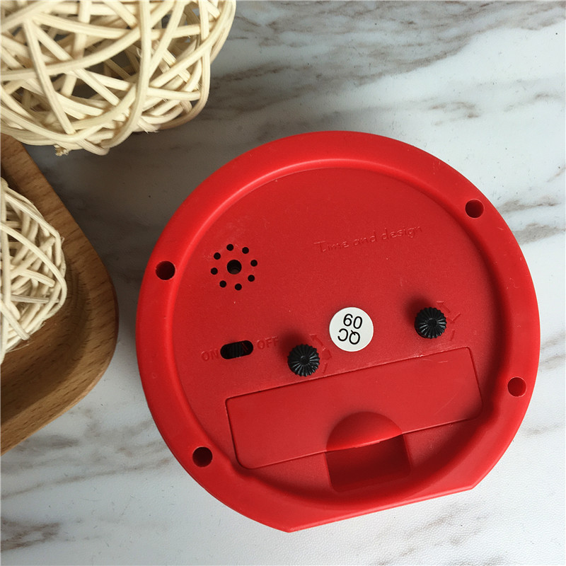 Round cute cartoon lazy alarm clock (red)3