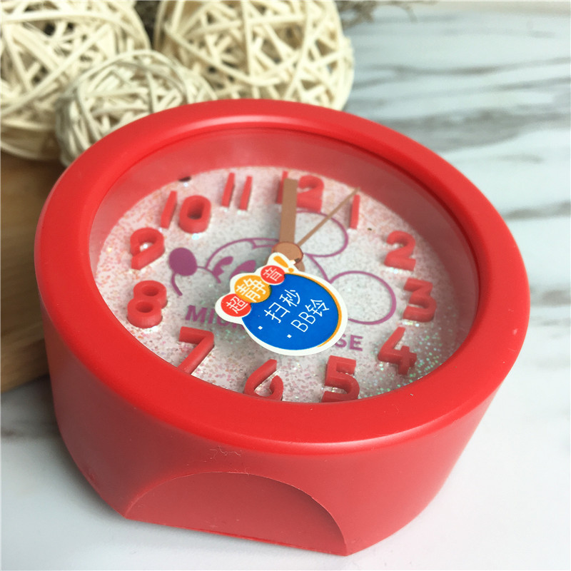 Round cute cartoon lazy alarm clock (red)4