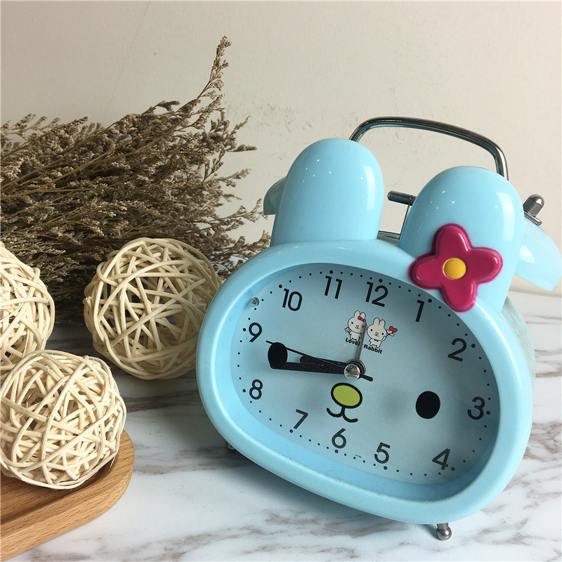 The little rabbit cartoon creative bell alarm (blue)1