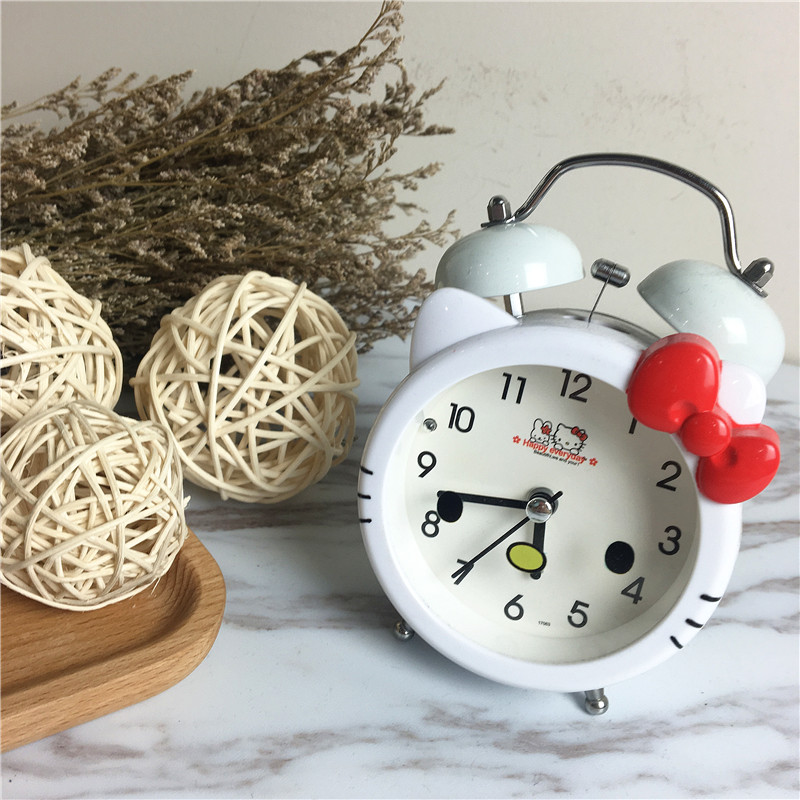 KT round cartoon creative bell alarm (white)1