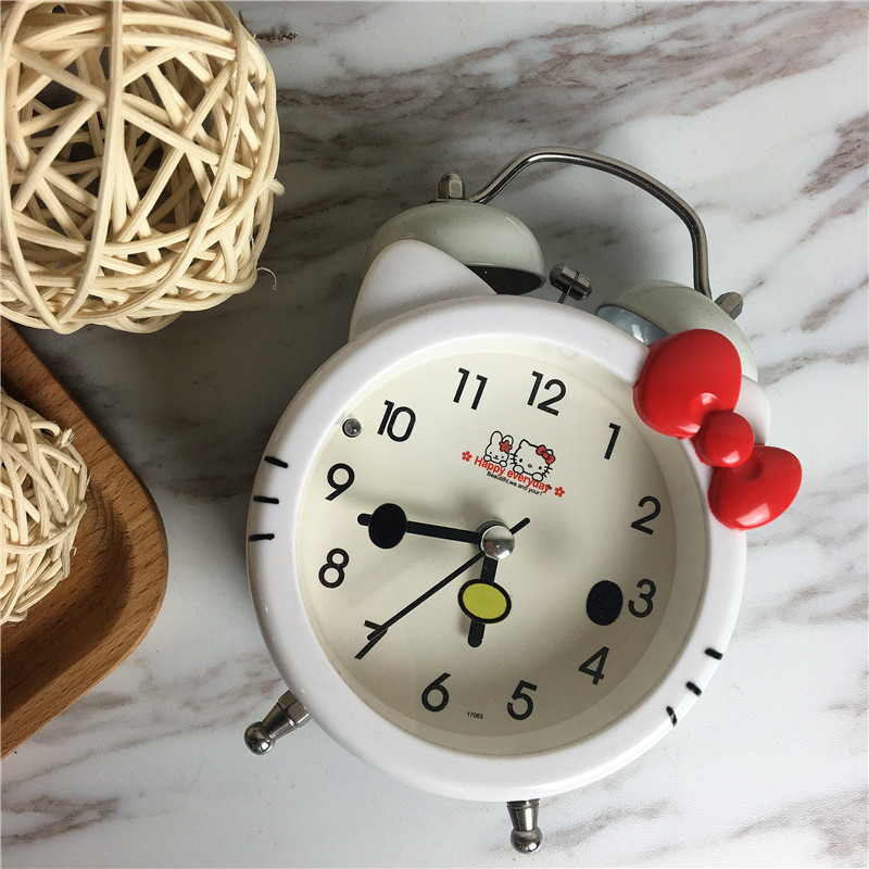 KT round cartoon creative bell alarm (white)3