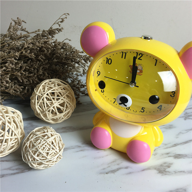 Lovely cartoon bear voice alarm clock (yellow)1