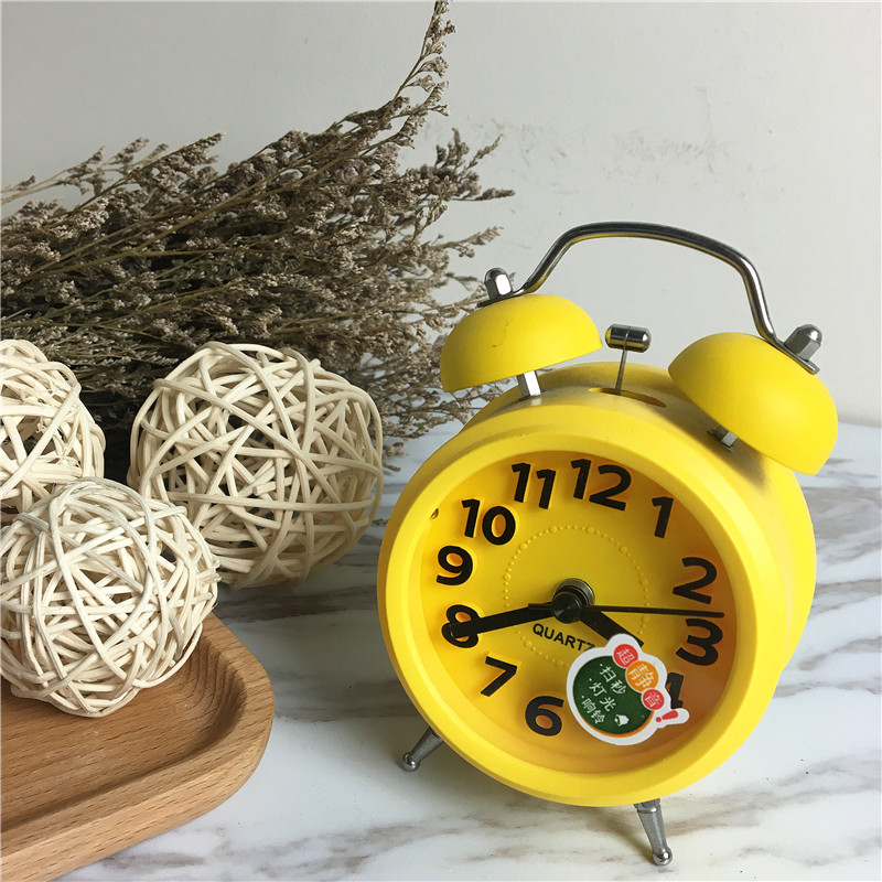 Simple creative round bell alarm (yellow)1