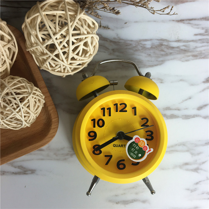Simple creative round bell alarm (yellow)3