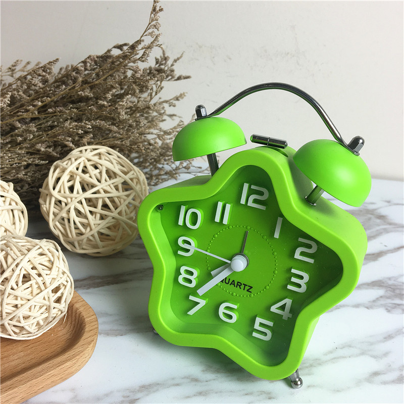Simple creative flower shaped bell alarm (green)1