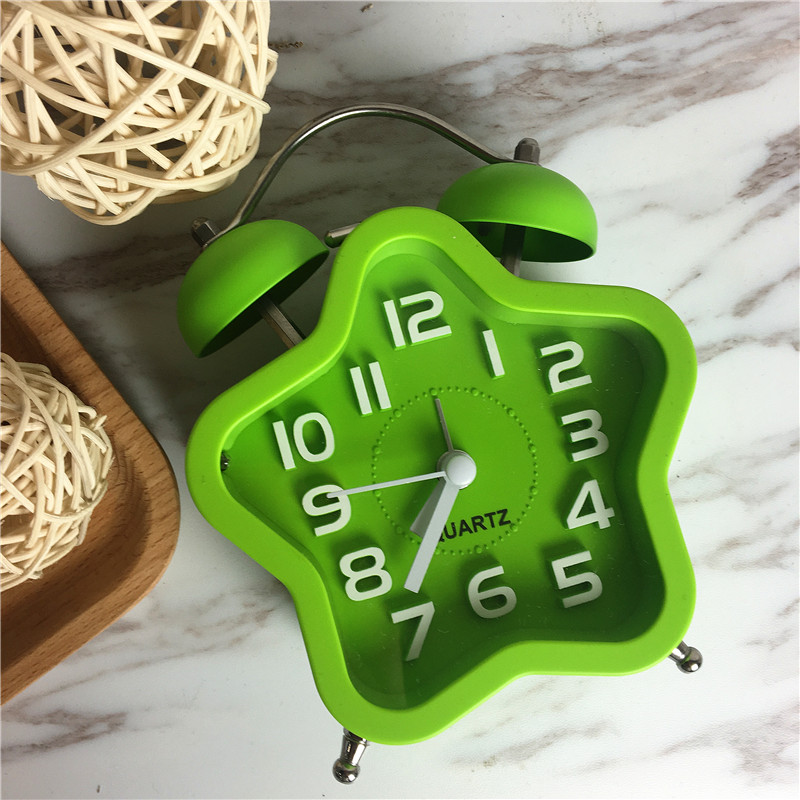 Simple creative flower shaped bell alarm (green)3