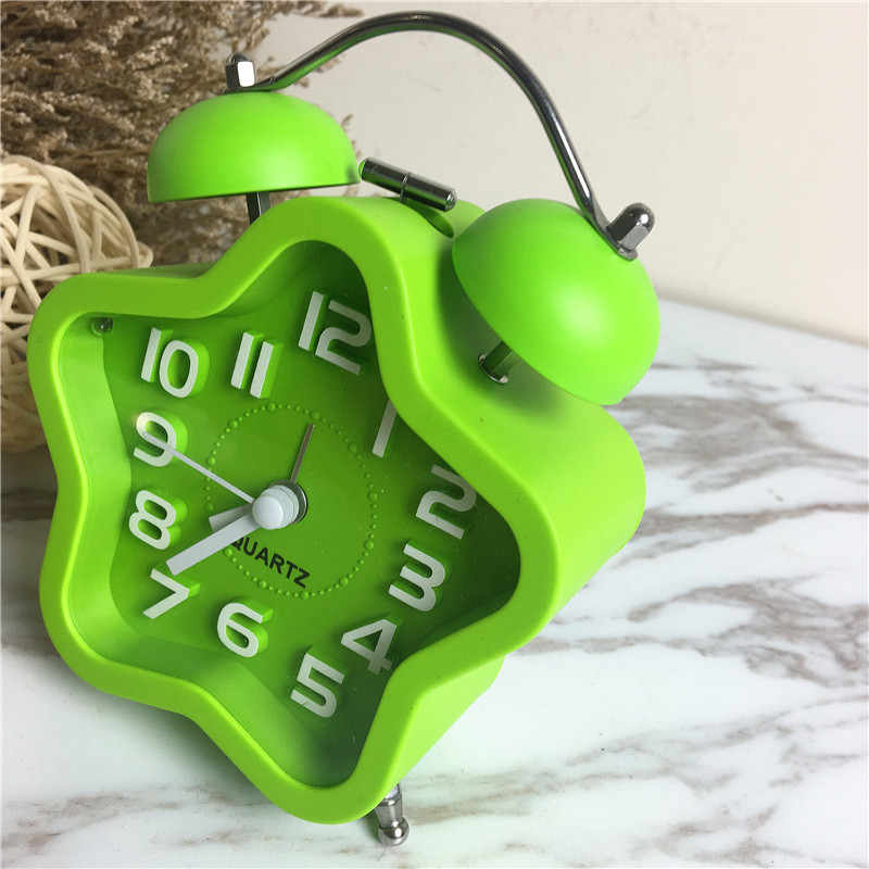Simple creative flower shaped bell alarm (green)4