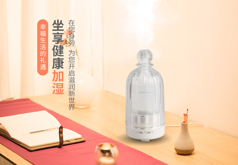 Transparent glass oxygen bar warm light humidifier1