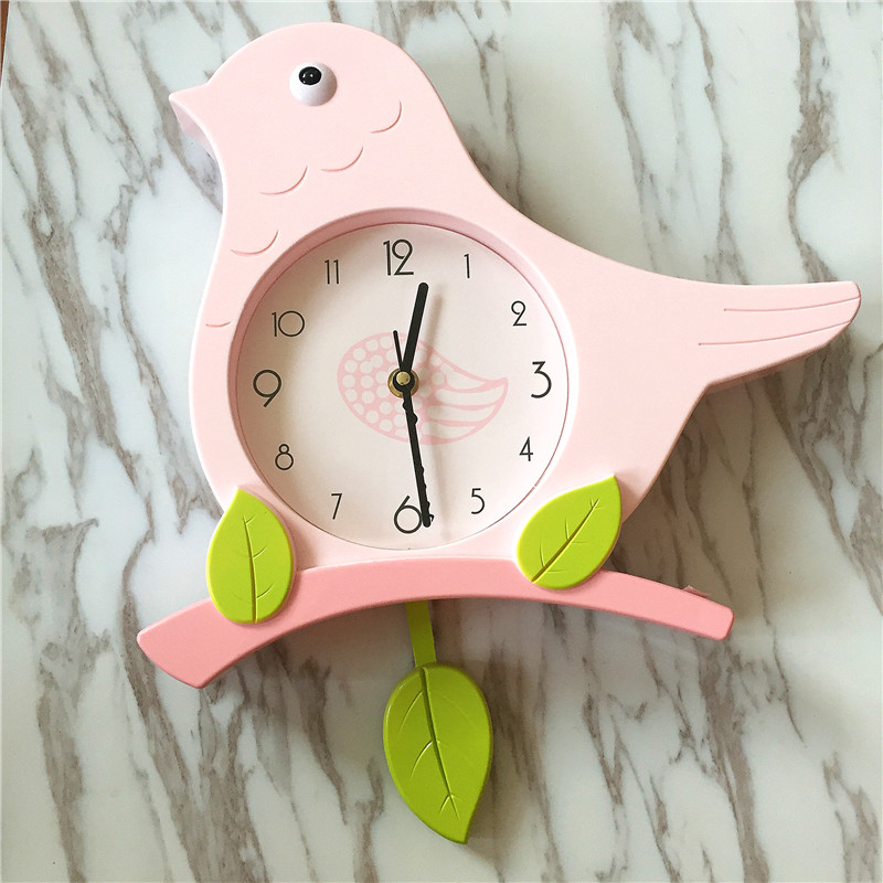 Fashion beautiful pink bird shape electronic clock clock1