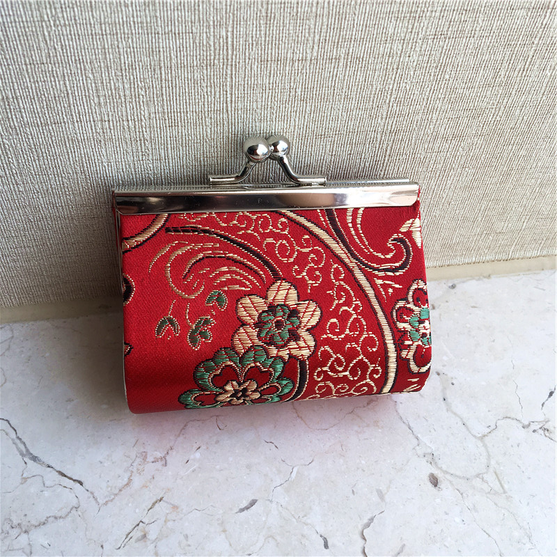 Silk small purse creative open purse (red)1