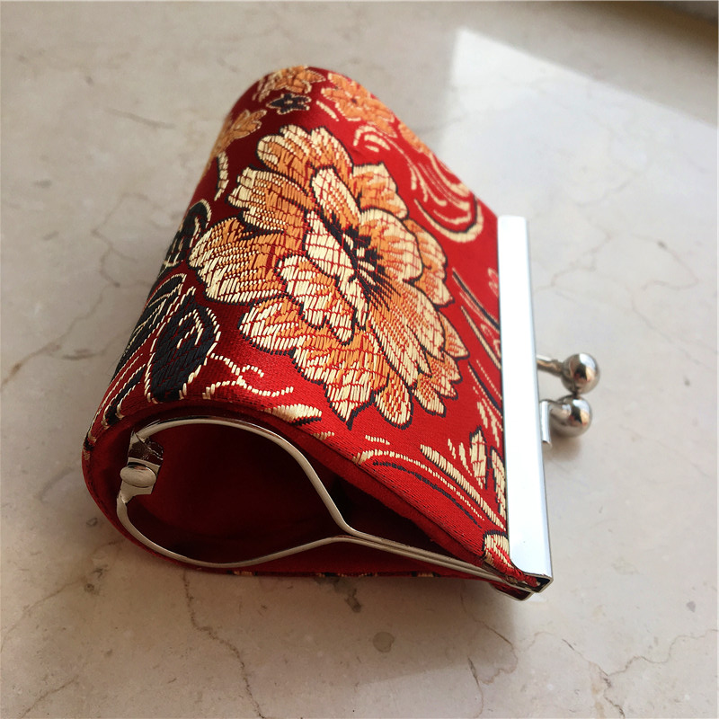 Silk small purse creative open purse (red)2