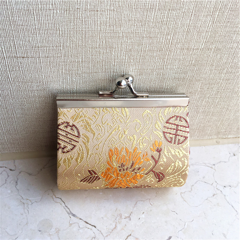 Silk small purse creative open purse (yellow)1
