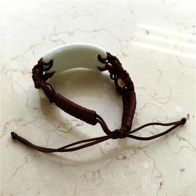 Retro HANDMADE KNITTED ceramic bracelet3