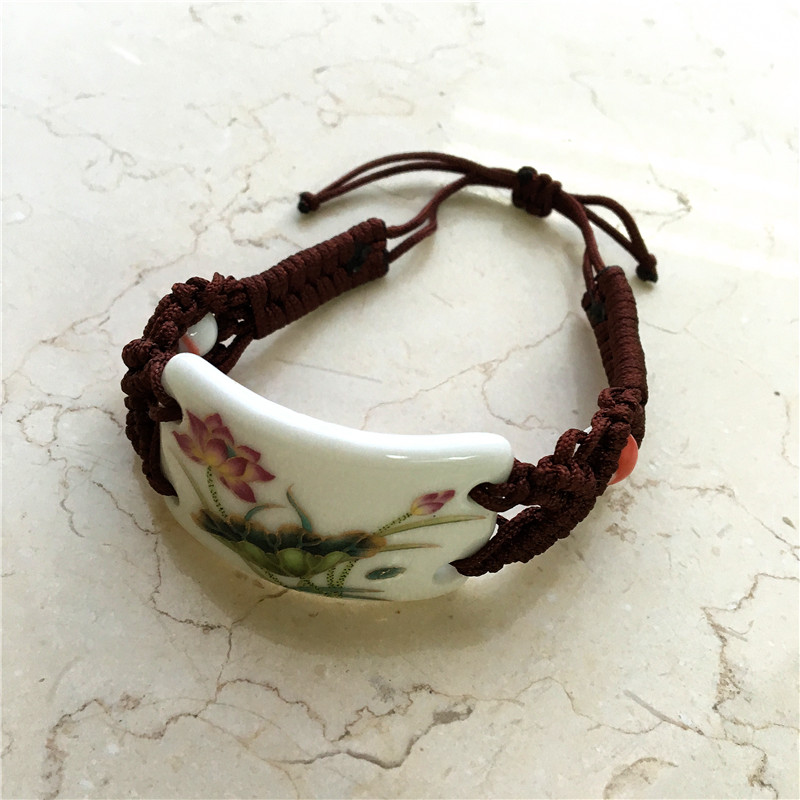 Retro HANDMADE KNITTED ceramic bracelet2