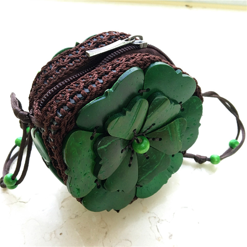 Handmade folk wind single shoulder knitted small bag3