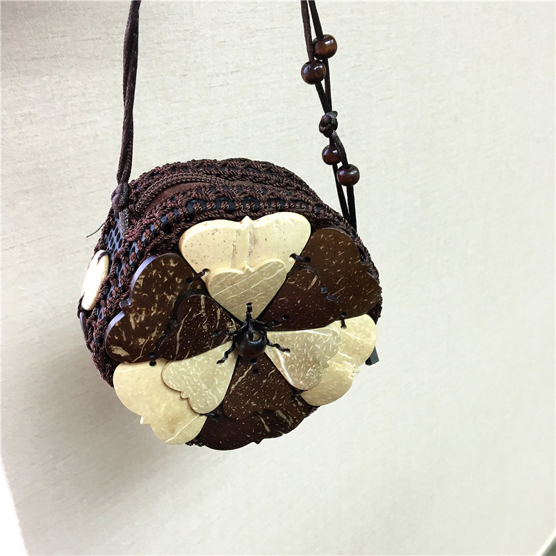 Handmade folk wind single shoulder knitted small bag4