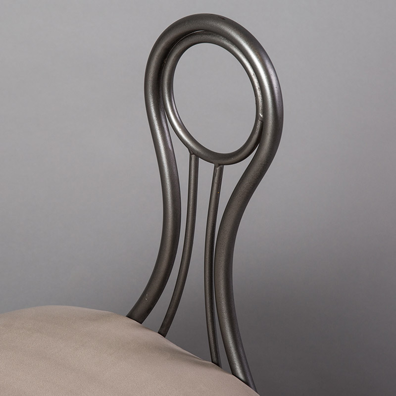 Antique grey suede chair4