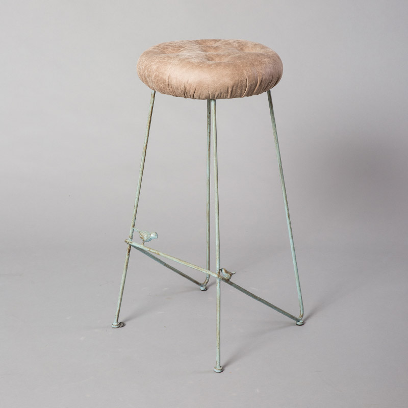 Cushioned iron bar stool1