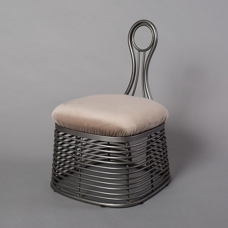 Antique grey suede chair2