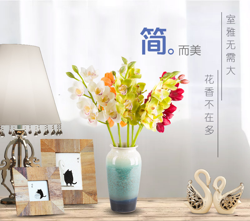 The European version of Cymbidium glue Home Furnishing floral hall indoor simulation table Home Furnishing office model room decoration flower flower1