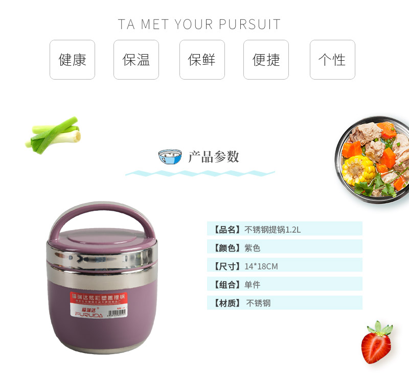 Convenient and large capacity stainless steel pan 1.2L2