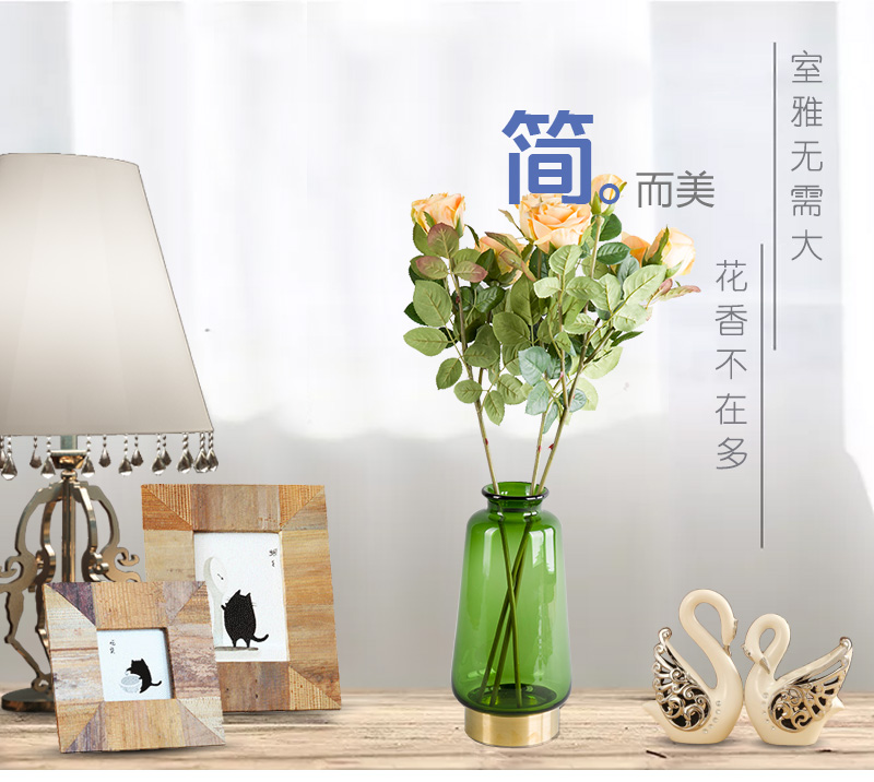 Kylin Rose Silk cloth home indoor simulation flower hall, table, home office, model room, decorative flower arrangement, emulation flower.1