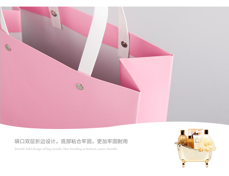 Pink white cardboard paper bag gift handbag5