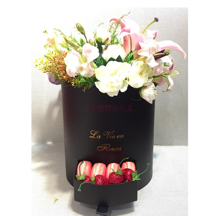 A large drawer box cylindrical flower box flower barrels barrels packaging box box hold flowers1