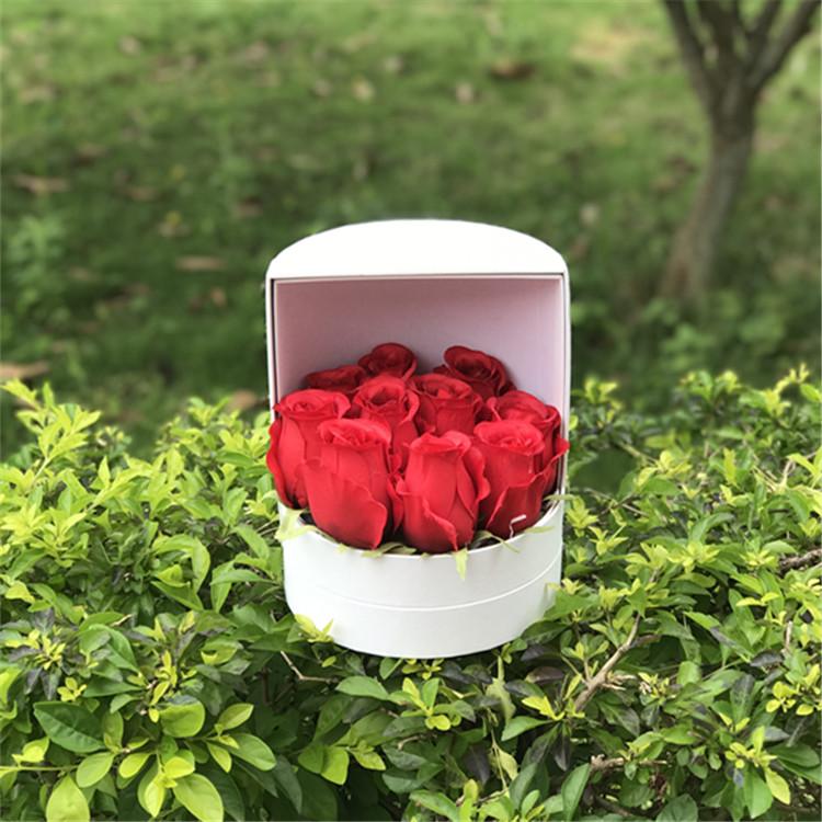 Creative life round window flowers wedding gift box basket hug bucket soap box4