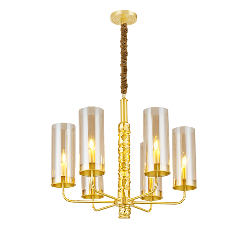 European copper + glass six head eight head ten chandeliers villa model room creative Chandelier1