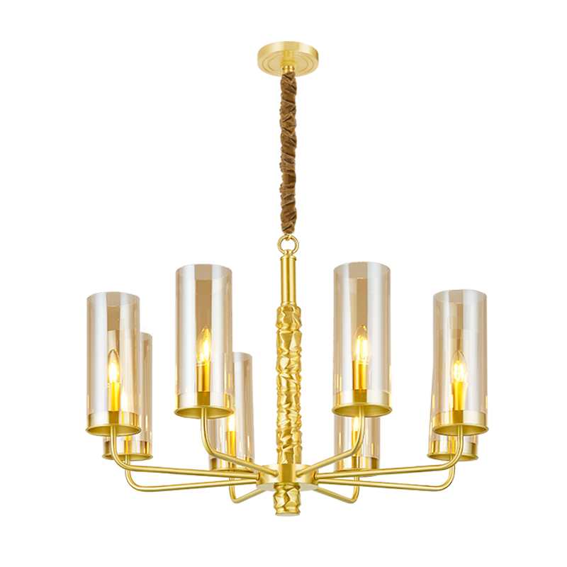 European copper + glass six head eight head ten chandeliers villa model room creative Chandelier2