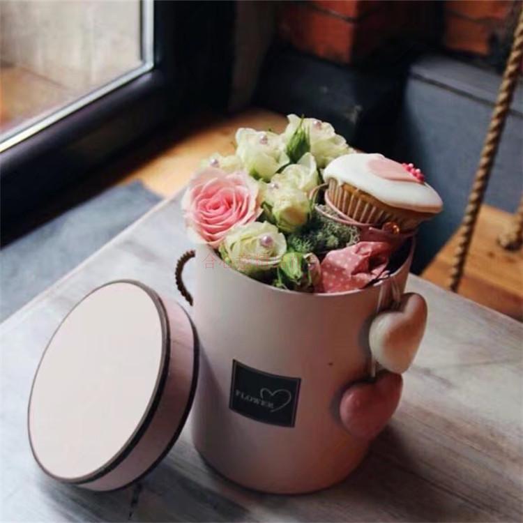 Concise fashion hold flowers bucket box drum cylindrical portable tub box packing box gift box4