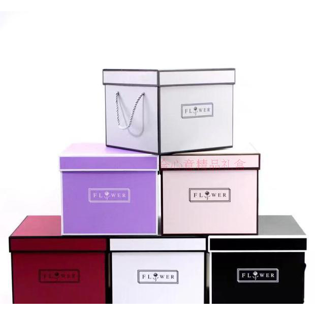 Single square barrel gift box packaging materials hold flowers wedding candy gift box gift box1