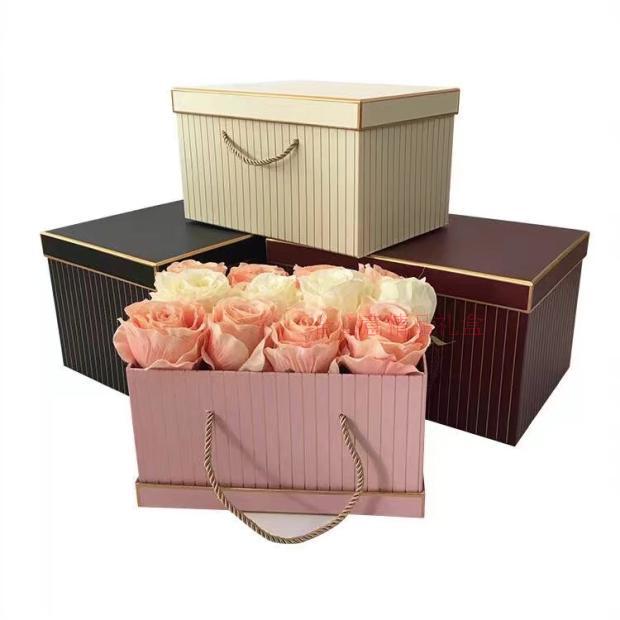 Portable high-grade refined flower box rectangular bars hug bucket wedding candy gift box gift box1