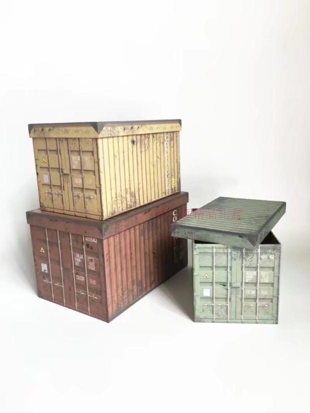 Retro creative rectangular box three piece gift box, simulation container model paper box4