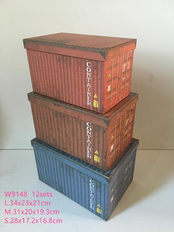 Retro creative rectangular box three piece gift box, simulation container model paper box2