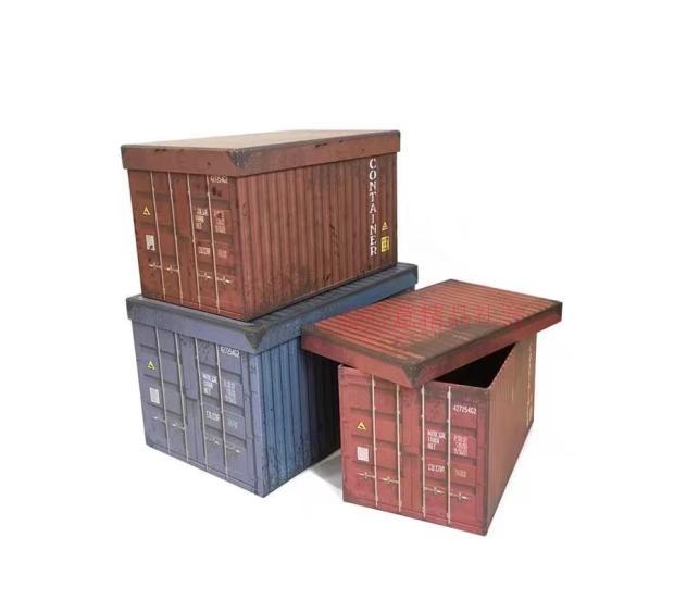 Retro creative rectangular box three piece gift box, simulation container model paper box5