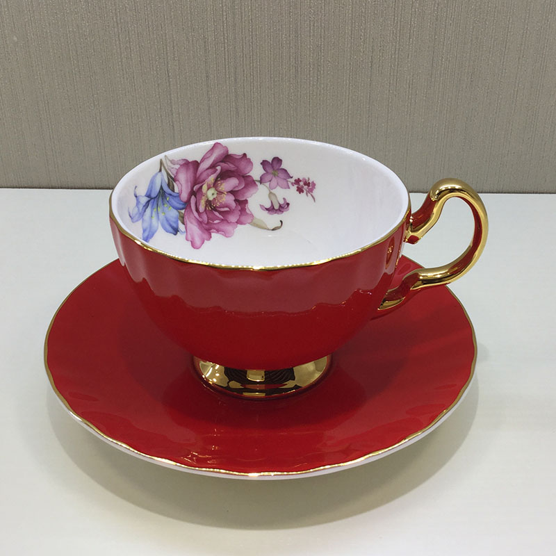 Proud ceramics, high grade bone china coffee cup Milan Cup - red3