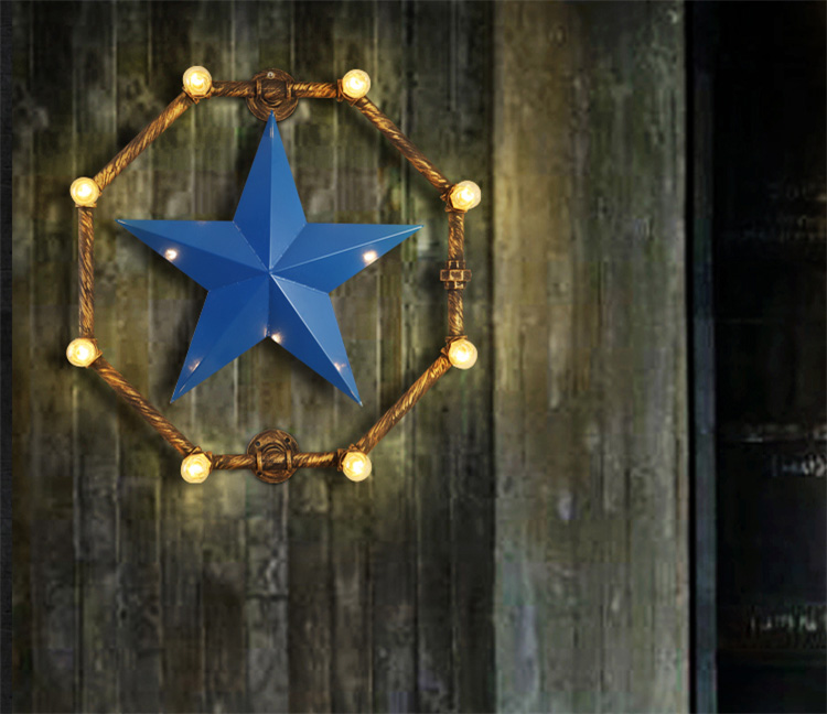 B-361 blue five angle star wall lamp creative personality wall lamp2