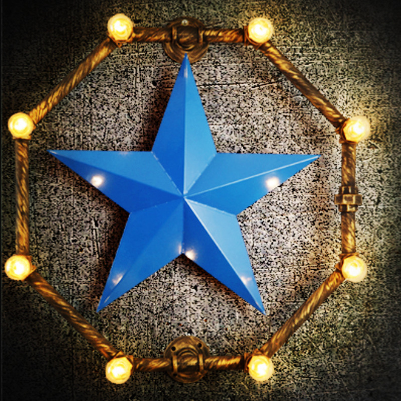 B-361 blue five angle star wall lamp creative personality wall lamp1