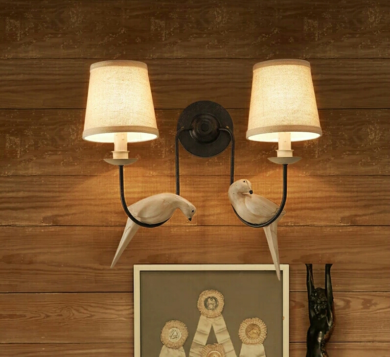 B-395-2-1 iron + resin + fabric wall lamp creative personality wall lamp4