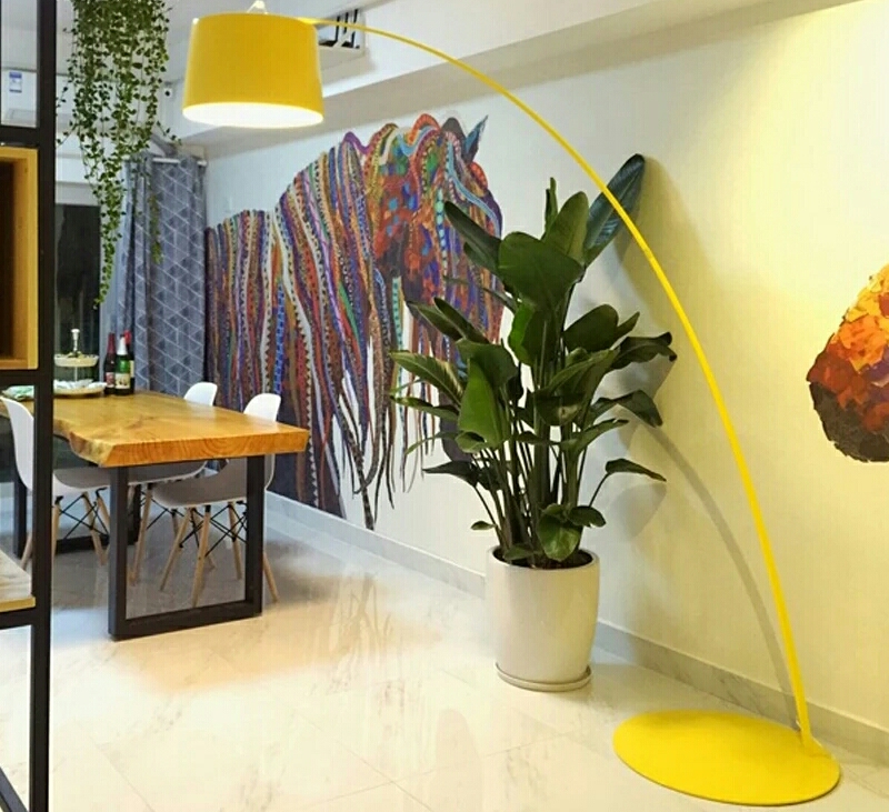 Nordic minimalist floor lamp, K-3016 living room, bedroom, study room, floor lamp, yellow.2