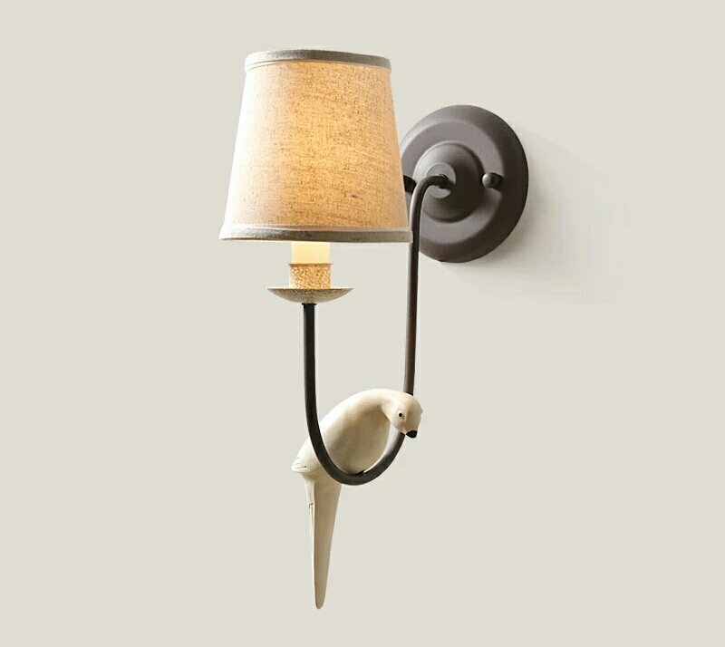 B-396-1 iron + resin + fabric wall lamp creative personality wall lamp2