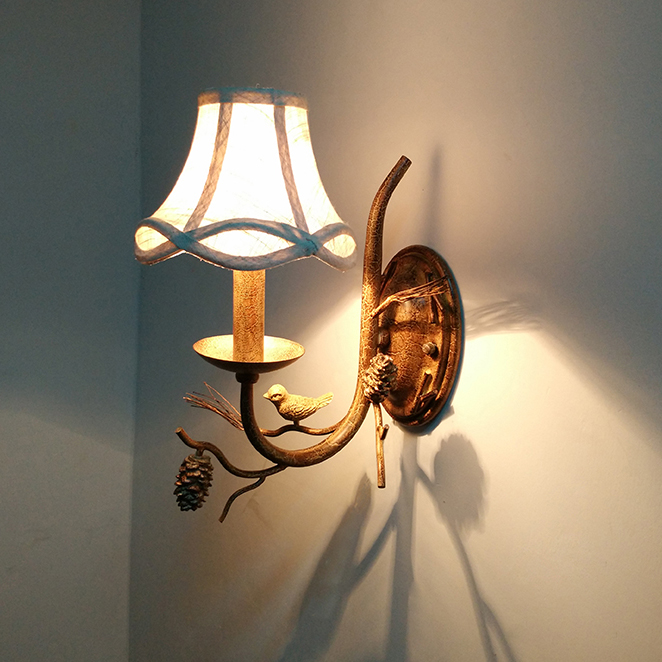 B-394-2 iron + resin + fabric wall lamp creative personality wall lamp3