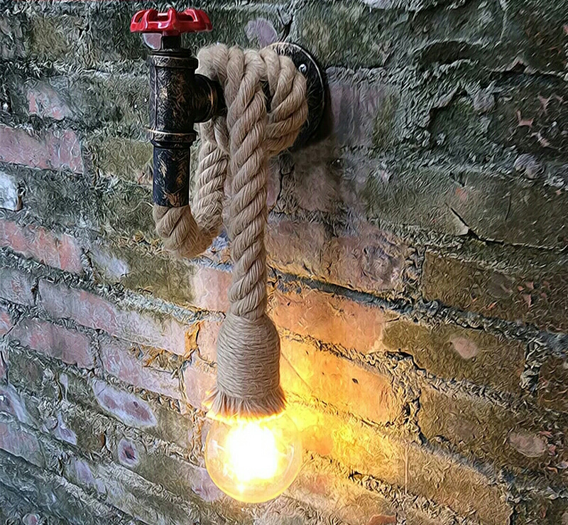 B-378 + iron rope lamp wall lamp creative personality1